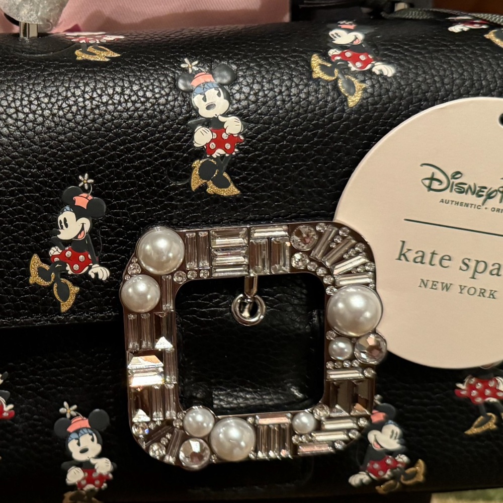 Rare Disney Park Exclusive Kate Spade  Minnie Mouse Wallet Chain Crossbody NWT